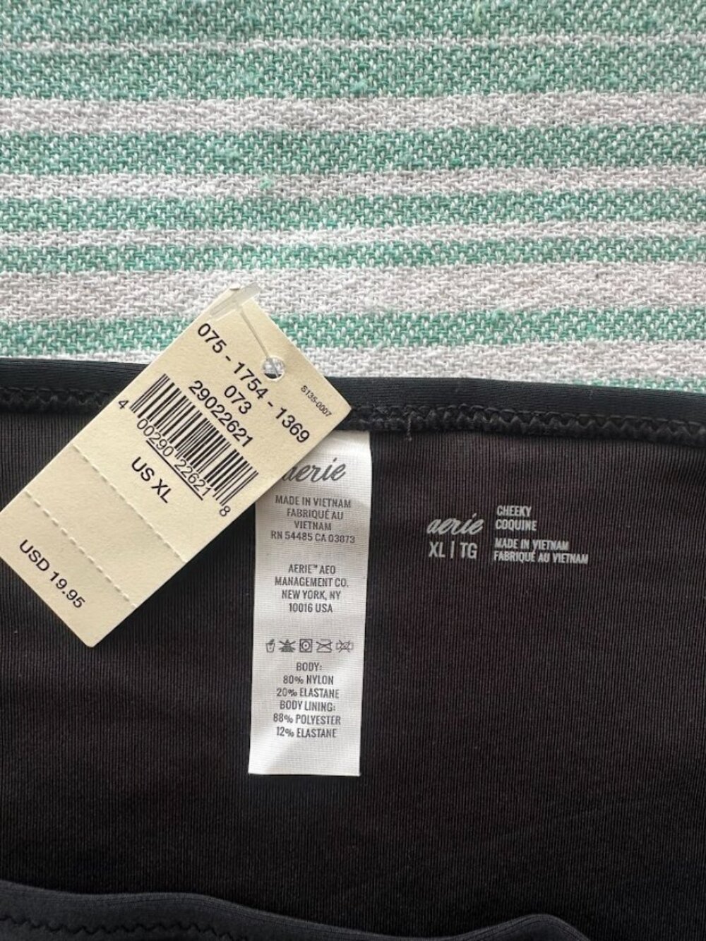 aerie Women's Cheeky Coquine Bikini Bottoms in Black XL - Picture 3 of 3